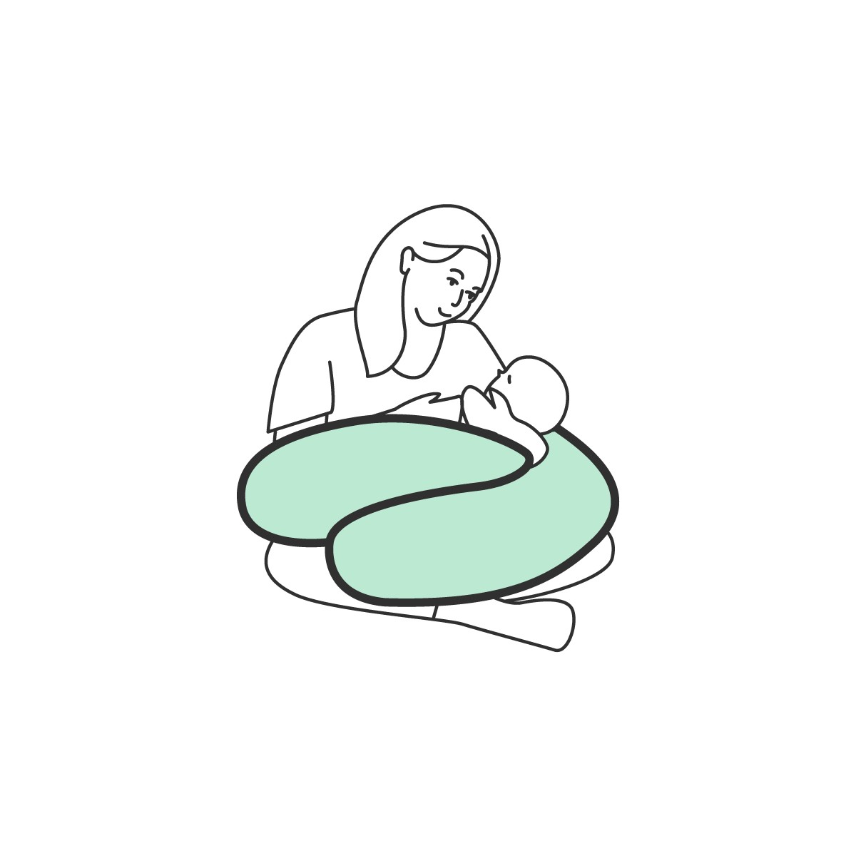 Poduszka rogal dla kobiet w ciąży "C" Gwiazdki na Białym