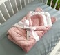 10-elementowa pościel do łóżeczka Velvet Różowe Słoniki z warkoczem