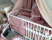 16-elementowa pościel do łóżeczka Velvet Różowe Słoniki z warkoczem